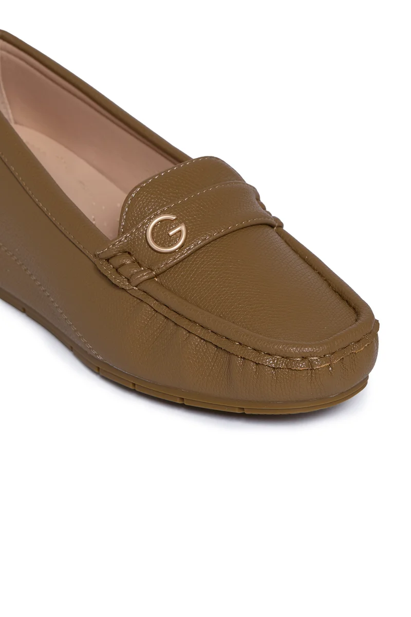 Geoomnii BROWN Geoomnii Closed Flat Shoes for Women – Comfortable Slip-On Ballet Flats for Office, Daily Wear & Casual Use for Women | Best Price UAE